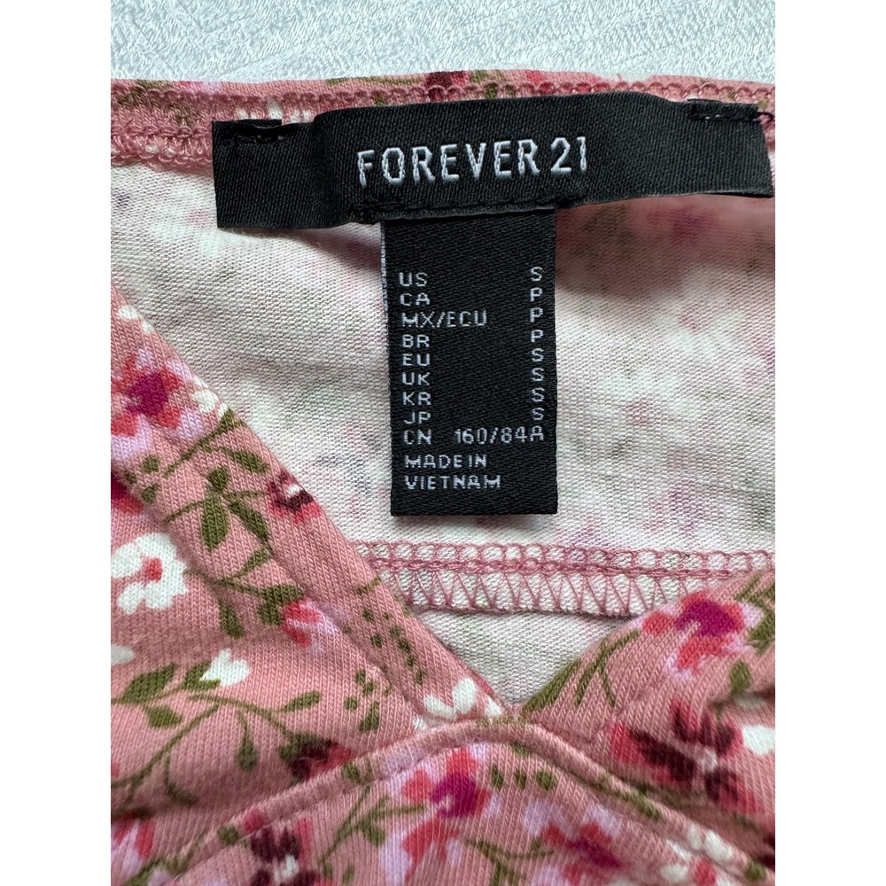 Forever 21  Womens S Peplum Ruffle Babydoll Fairy‎ Crop Blouse Summer Floral Y2K - Picture 6 of 6